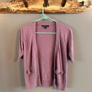 Banana Republic Short Sleeve Plum Cardigan XS